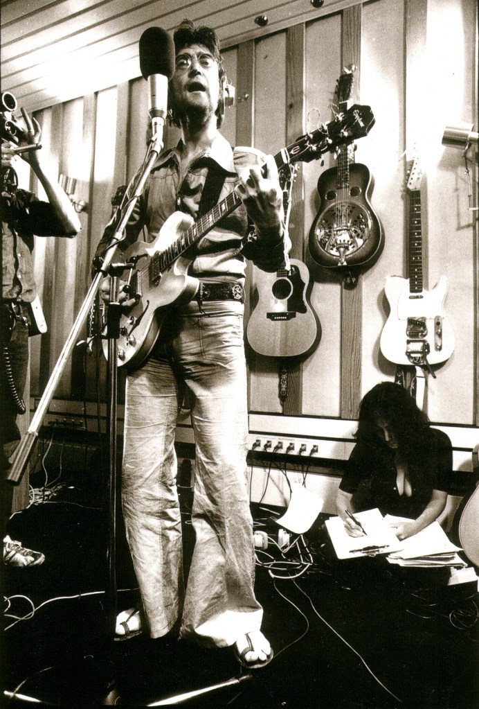 John Lennon Imagine sessions with Casino and Tele bigsby on the wall