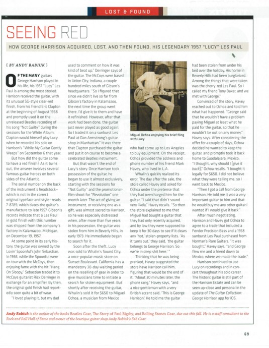 LucyLesPaulGuitarAficionadoJune2013